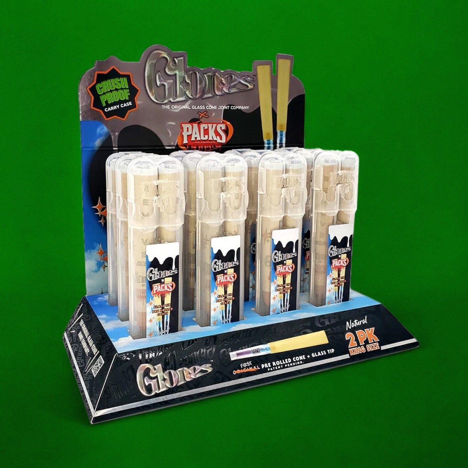 Packs x Glones Glass Tip 2 x Cones - Natural - King Size (Twin Pack) - Image 3