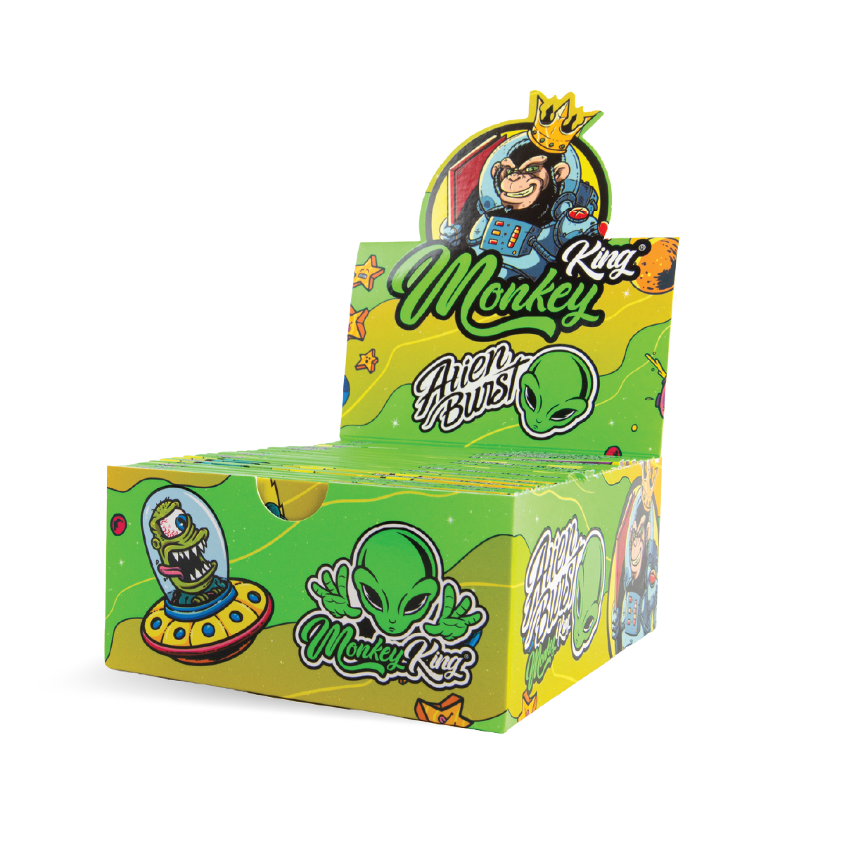 Monkey King Rolling Papers & Tips: Alien Burst - King Size Unbleached - Image 3