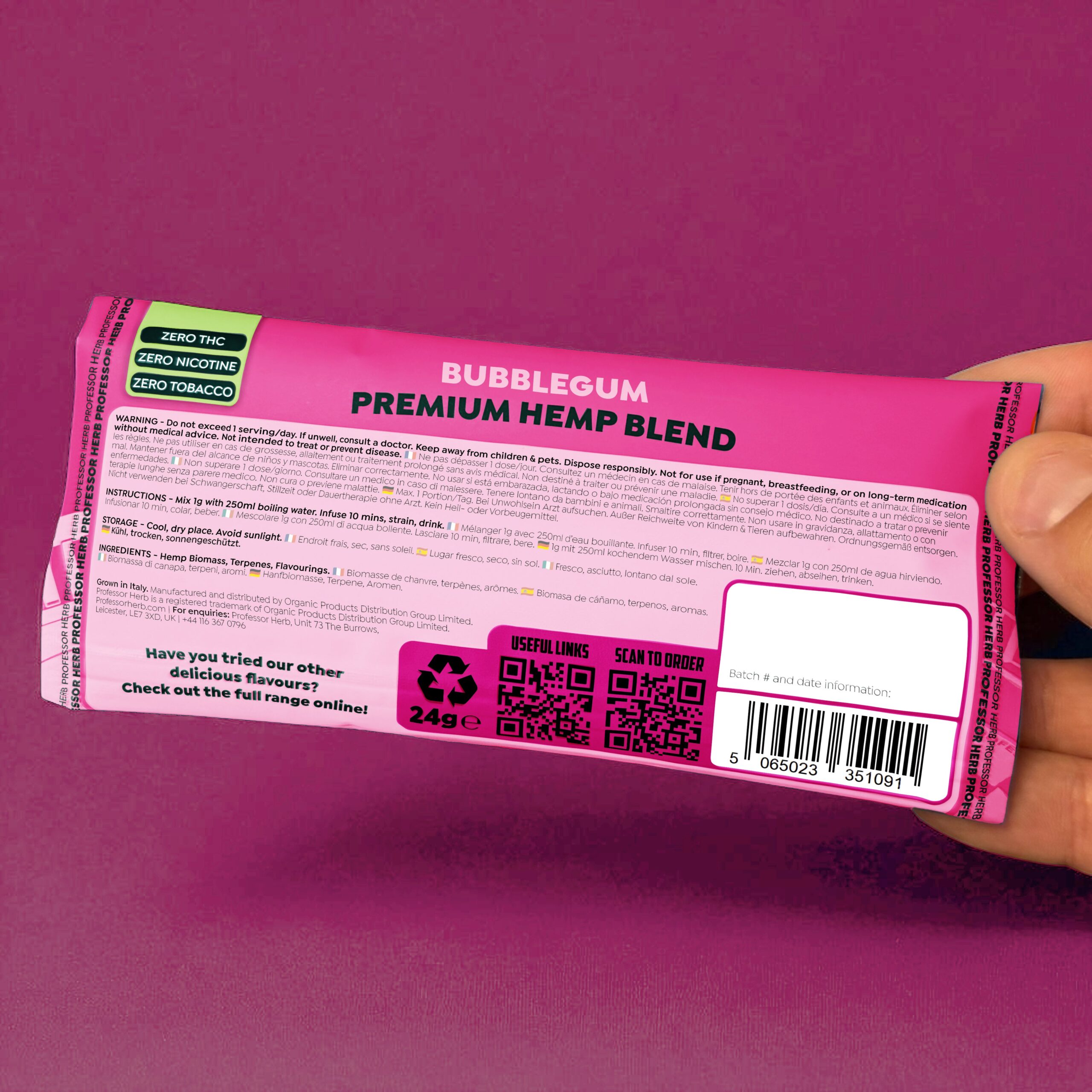 Professor Herb Premium Hemp Blend (24g) - Bubblegum - Image 5