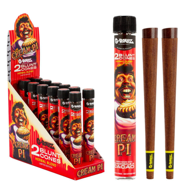 G-Rollz 'Herbal Blend' 2 Blunt Cones Terpene Infused with Yerba Mate, Chamomile & Cacao - (12 Pack) — Cream Pi