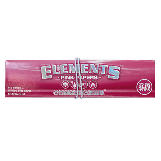 Elements Connoisseur Pink Rolling Papers & Tips