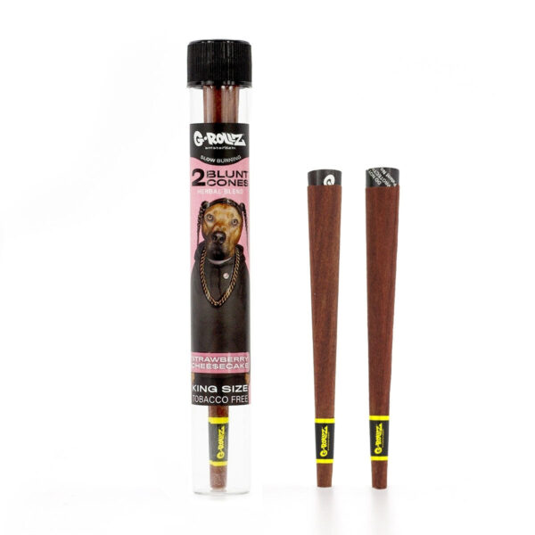 G-Rollz 'Herbal Blend' 2 Blunt Cones Terpene Infused with Yerba Mate, Chamomile & Cacao — Strawberry Cheesecake