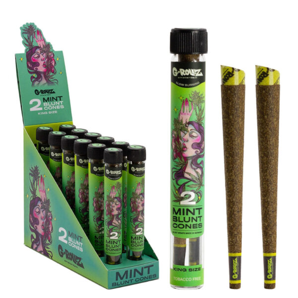 G-Rollz Terpene Infused Blunt Cones - Mint — 12pcs Full Box