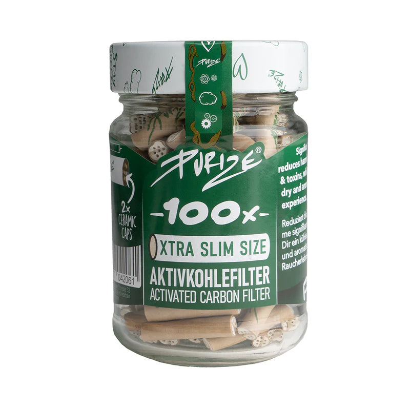 PURIZE® Activated Carbon Xtra Slim Filters Glass Jar (100 pcs) - Image 3