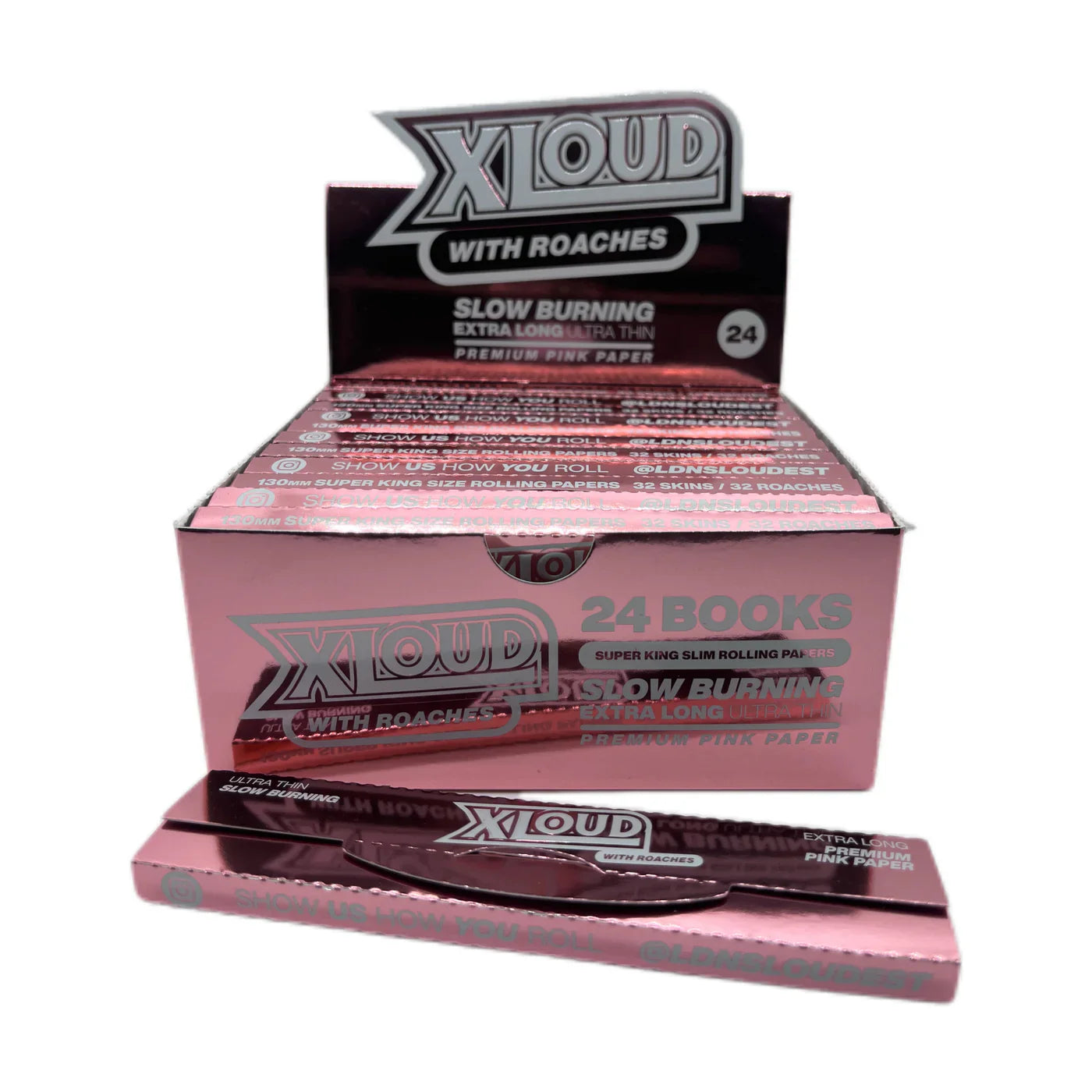 Loud Ldn XLoud Rolling Papers & Tips: Rose Gold - Extra Long - Image 2