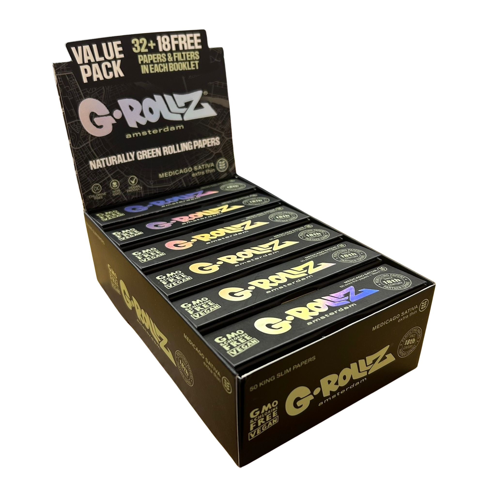 G-Rollz Medicago Sativa Extra Thin Papers, Filters & Wooden Poker Value Pack - Image 2
