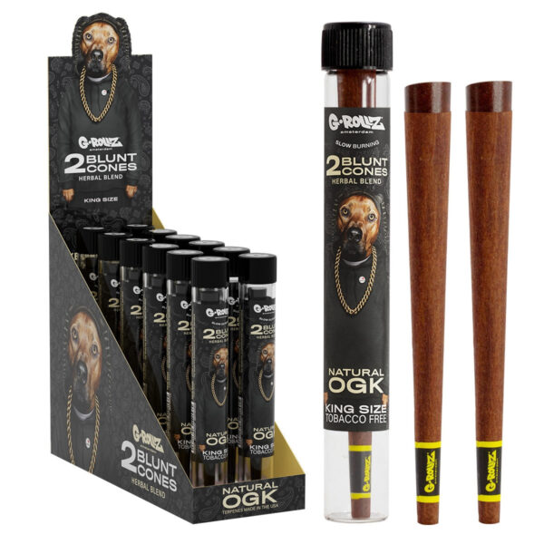 G-Rollz 'Herbal Blend' 2 Blunt Cones Terpene Infused with Yerba Mate, Chamomile & Cacao - (12 Pack)