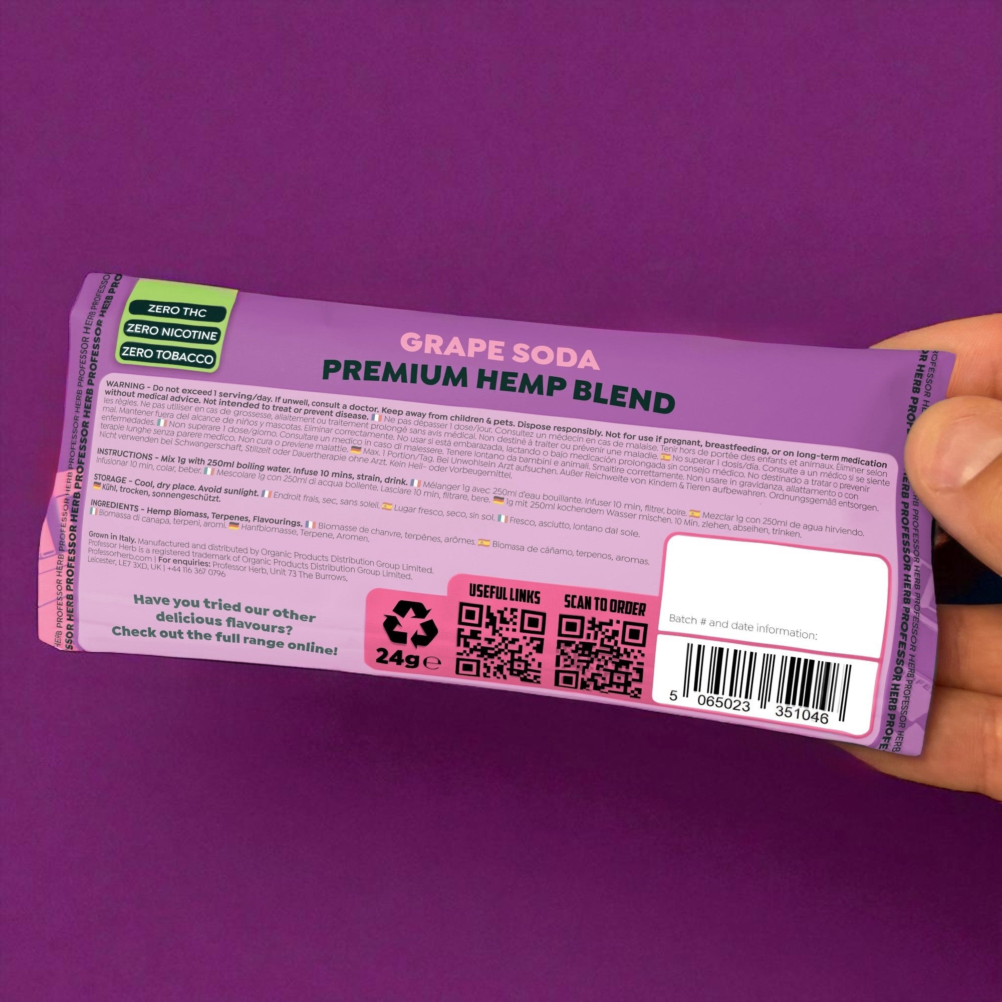 Professor Herb Premium Hemp Blend (24g) - Grape Soda - Image 5