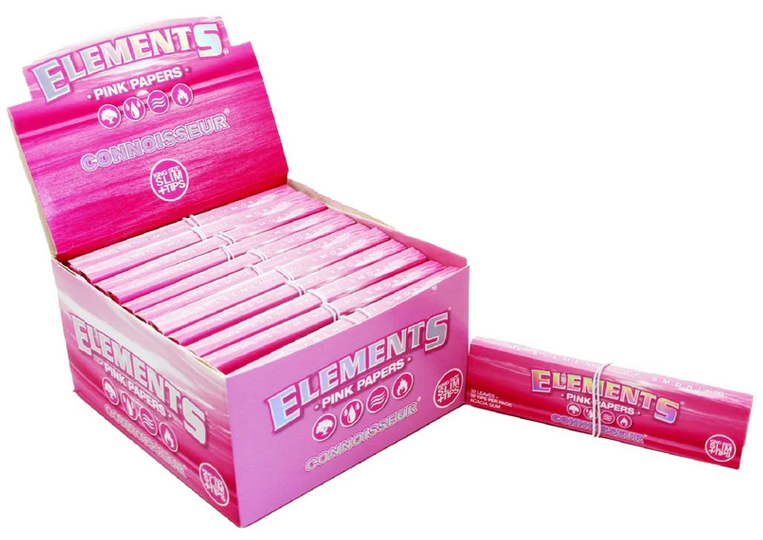 Elements Connoisseur Pink Rolling Papers & Tips - Image 2