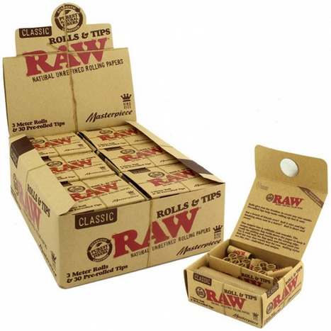 RAW Masterpiece 3m Rolls & 30 Pre-Rolled Tips - Image 2