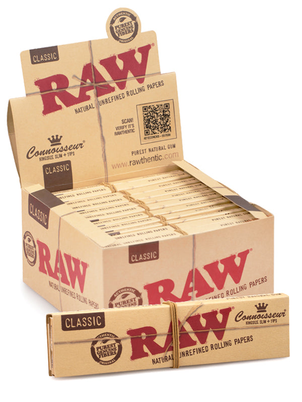 RAW Connoisseur Classic Rolling Papers & Tips - Image 2