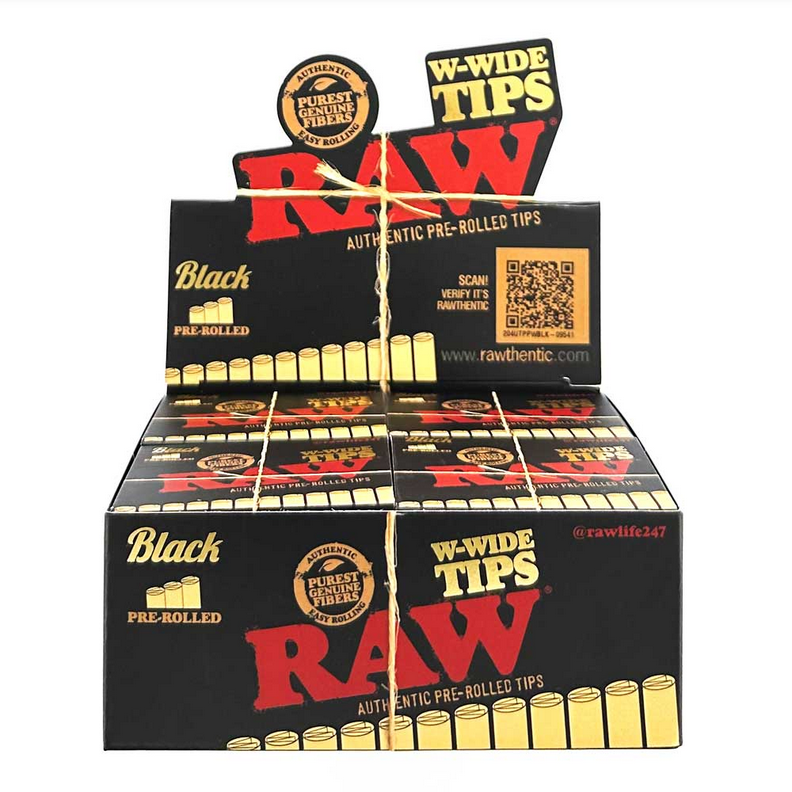 RAW Black W-Wide Pre-Rolled Tips - Image 2