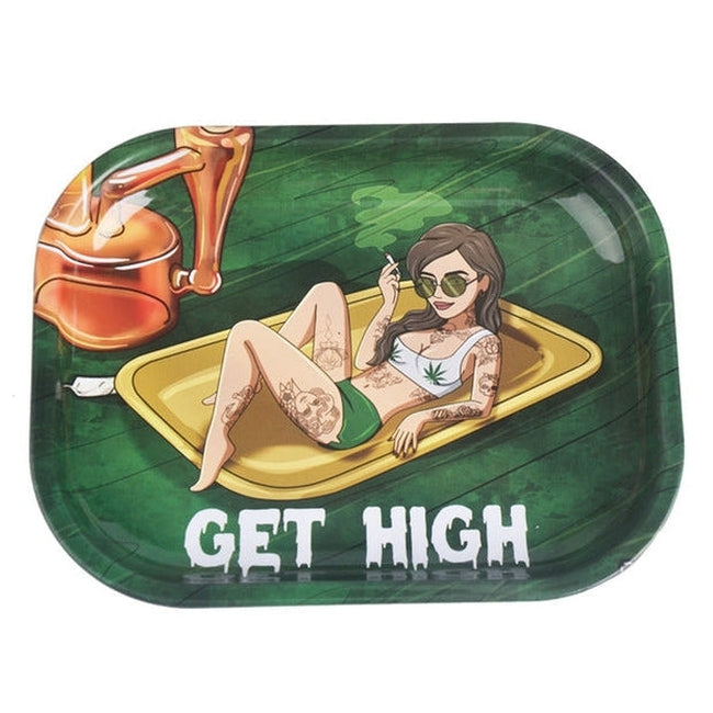 Wise Skies 'Get High' Small Rolling Tray