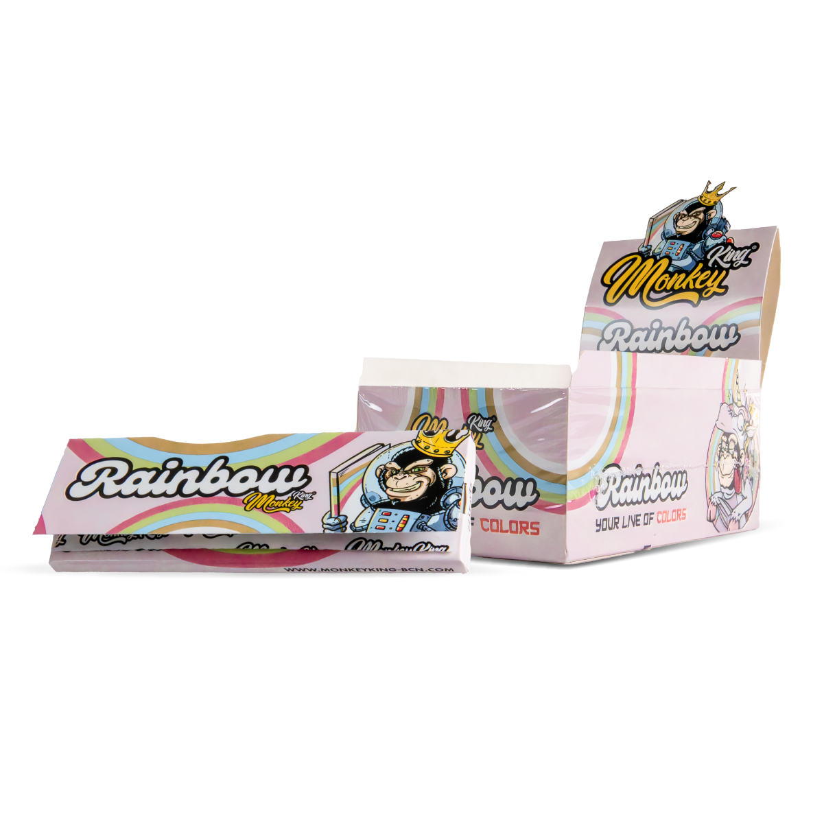Monkey King Rolling Papers: Rainbow - King Size - Image 2