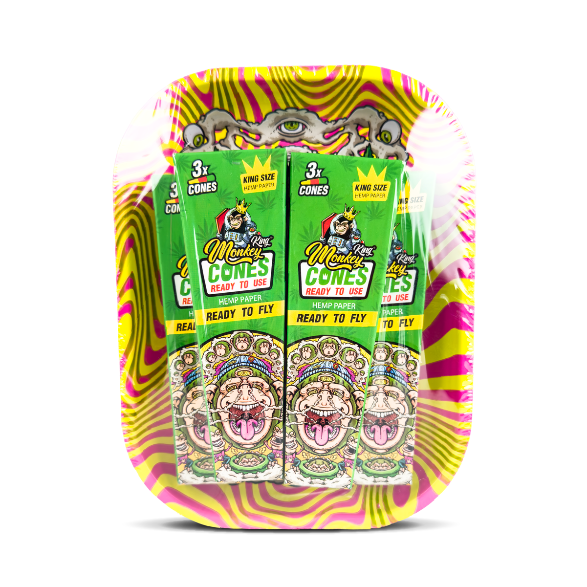 Monkey King Rolling Tray Box + Hemp Cones - Image 16