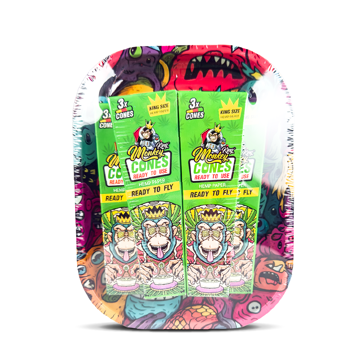 Monkey King Rolling Tray Box + Hemp Cones - Image 14