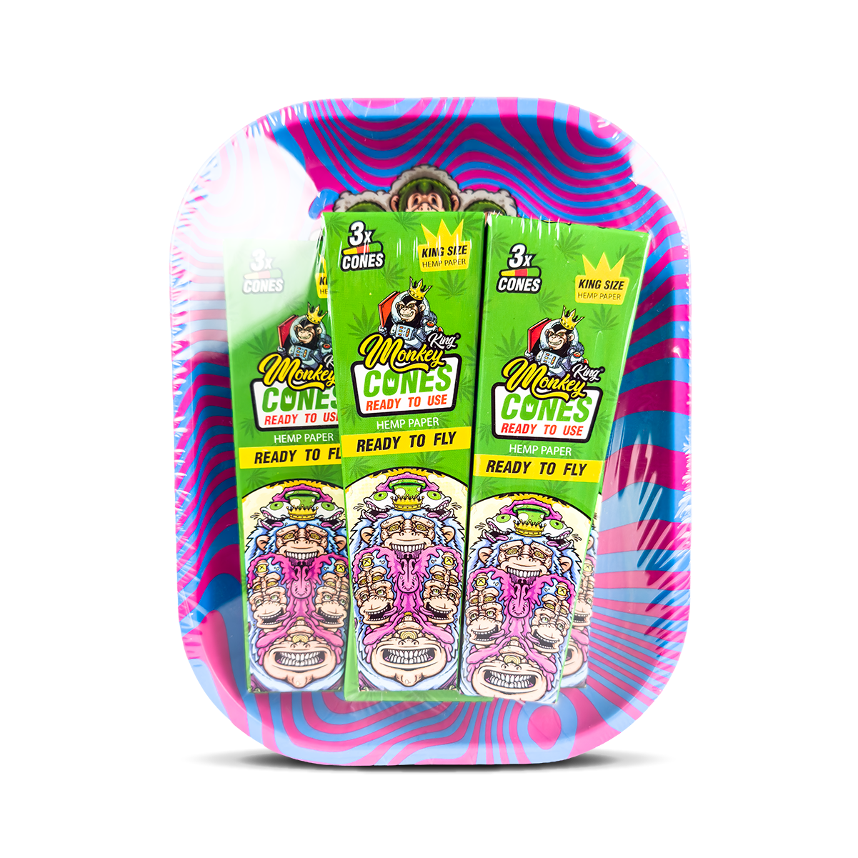 Monkey King Rolling Tray Box + Hemp Cones - Image 11