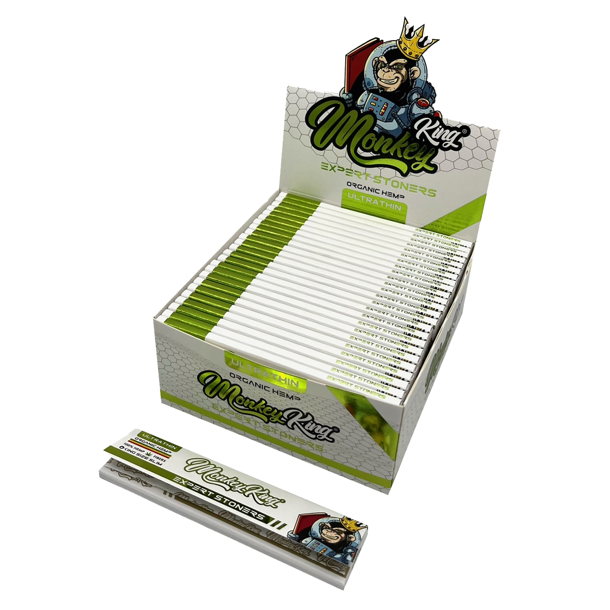 Monkey King Expert Stoners Rolling Papers: Hemp - King Size Ultra Thin (50 Pack)