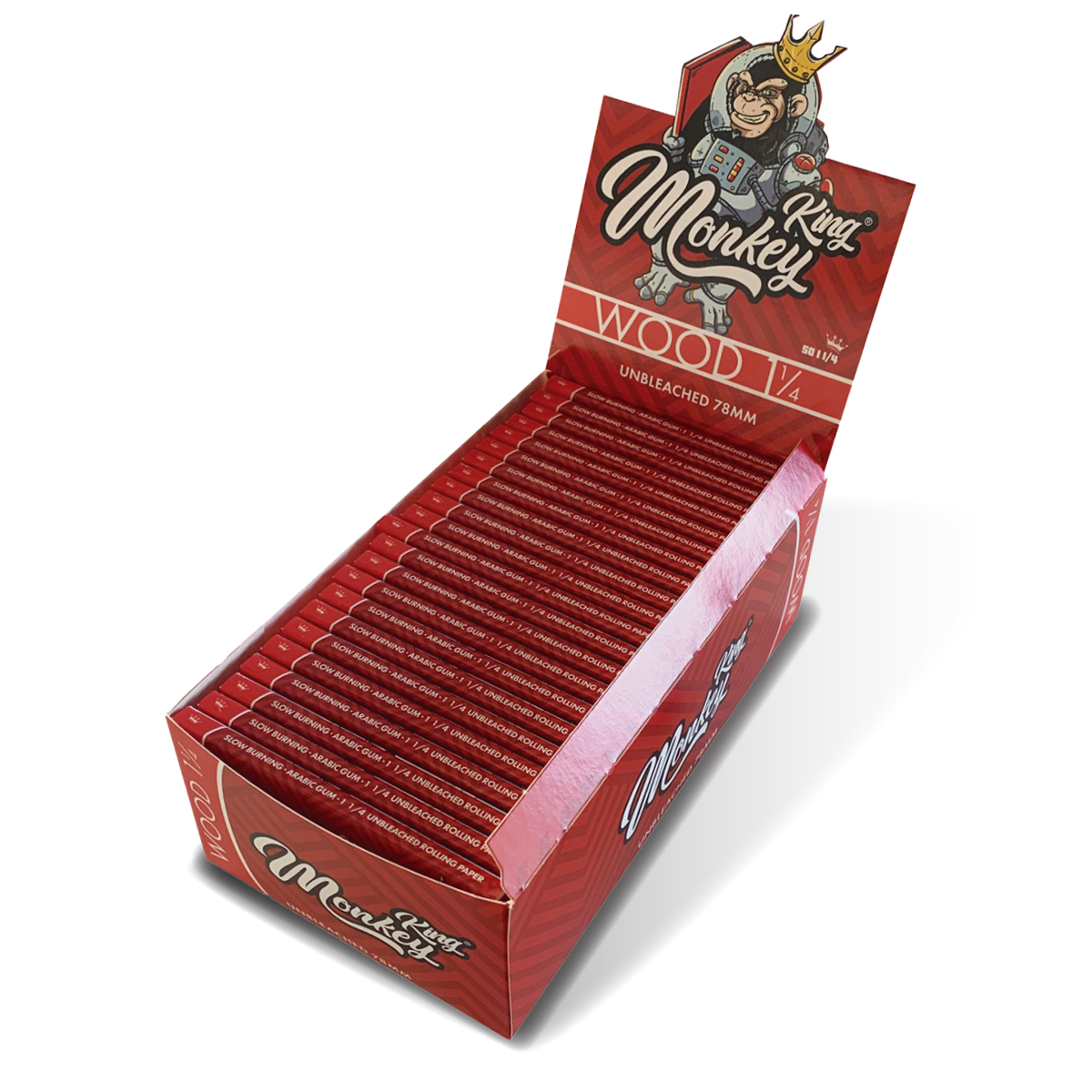 Monkey King Rolling Papers: Unbleached - Medium 1 1/4 - Image 3