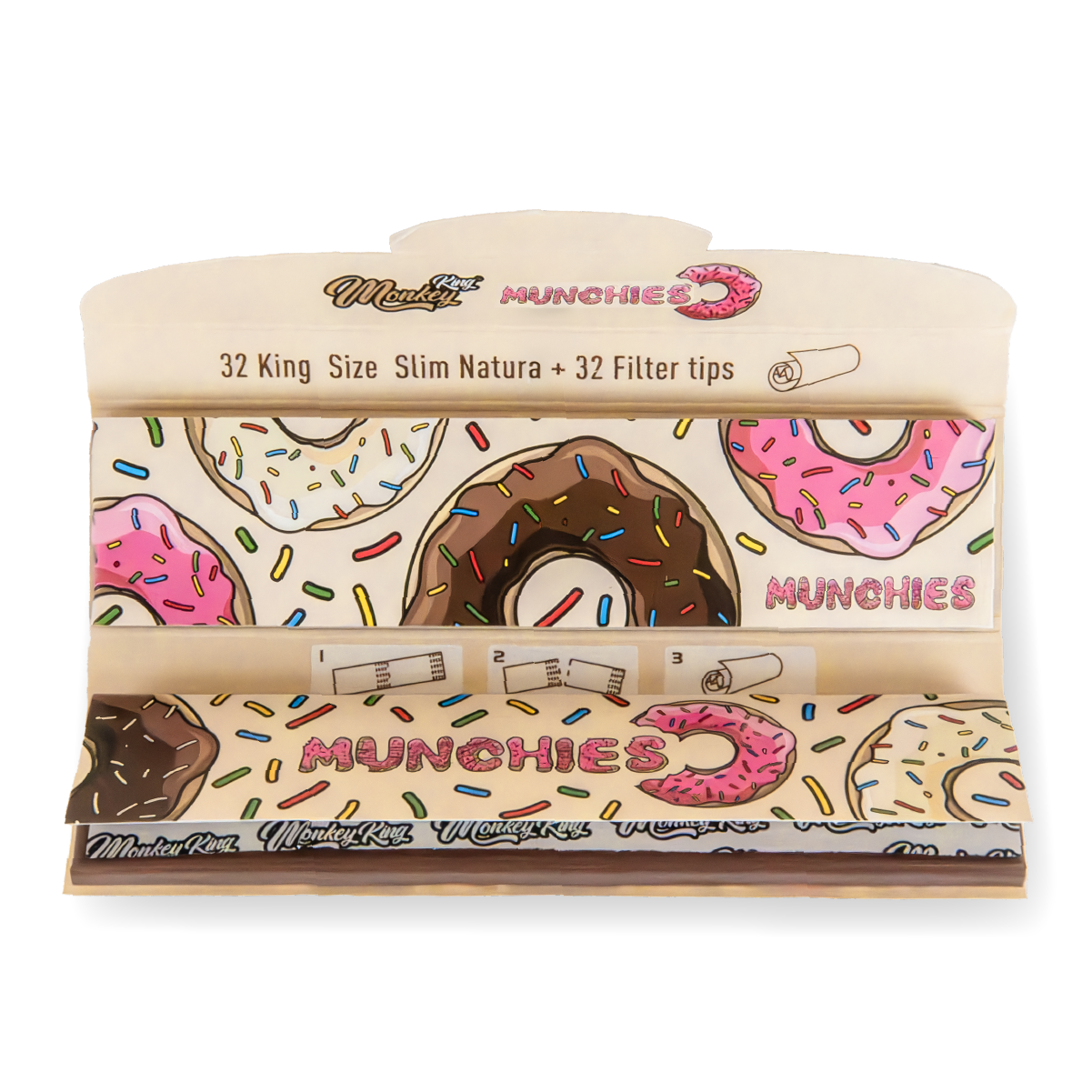 Monkey King Rolling Papers & Tips: Munchies Ed. - King Size Unbleached - Image 2