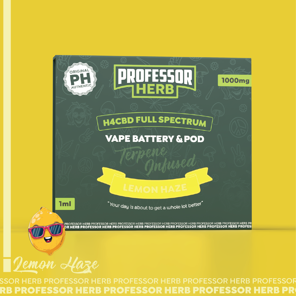 Professor Herb 1000MG H4CBD Full Spectrum 1ML Pod Kit - Lemon Haze - Image 3