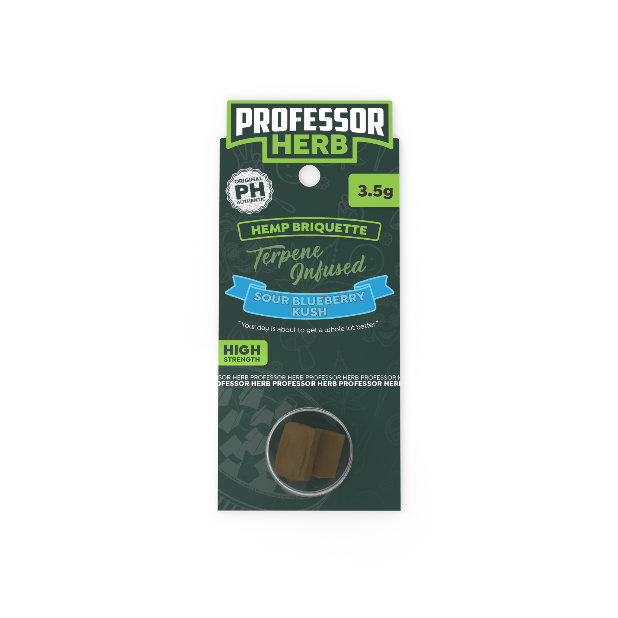 Professor Herb Hemp Briquette Hash (3.5g) - Sour Blueberry Kush - Image 2