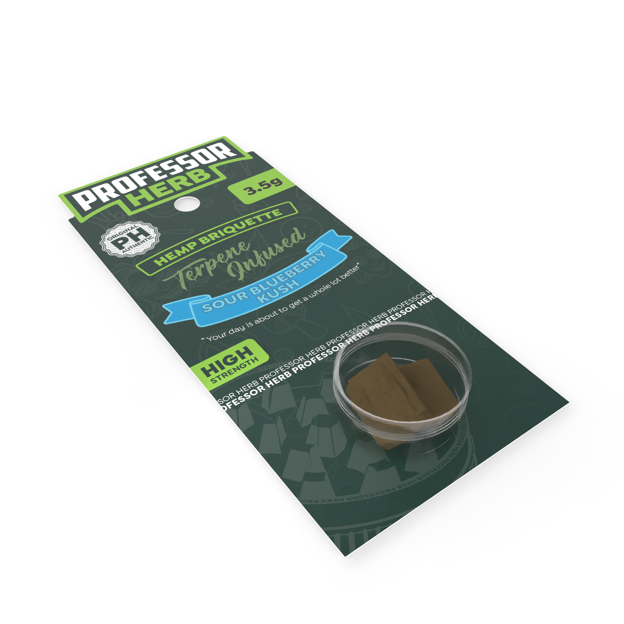 Professor Herb Hemp Briquette Hash (3.5g) - Sour Blueberry Kush - Image 3