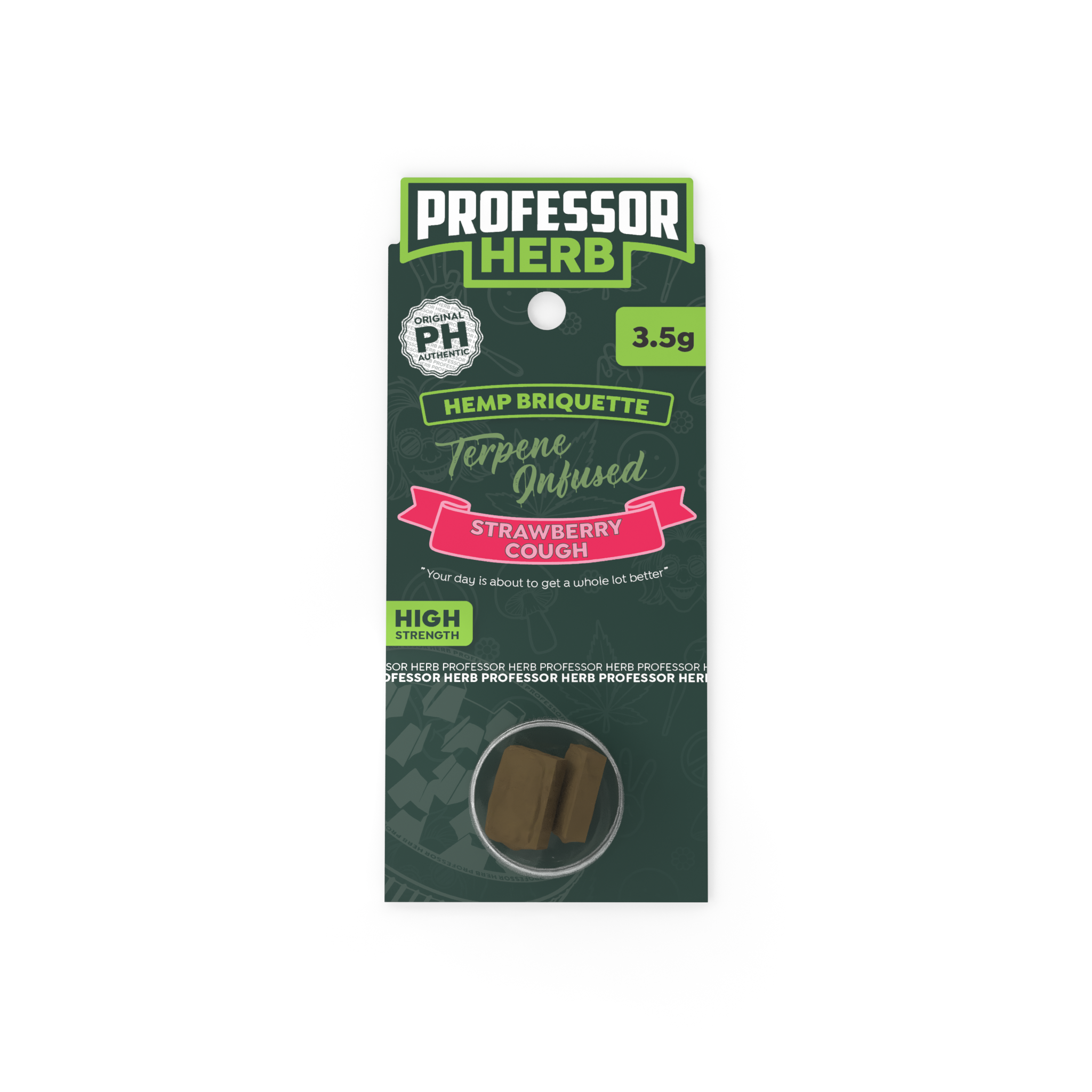 Professor Herb Hemp Briquette Hash (3.5g) - Strawberry Cough - Image 2
