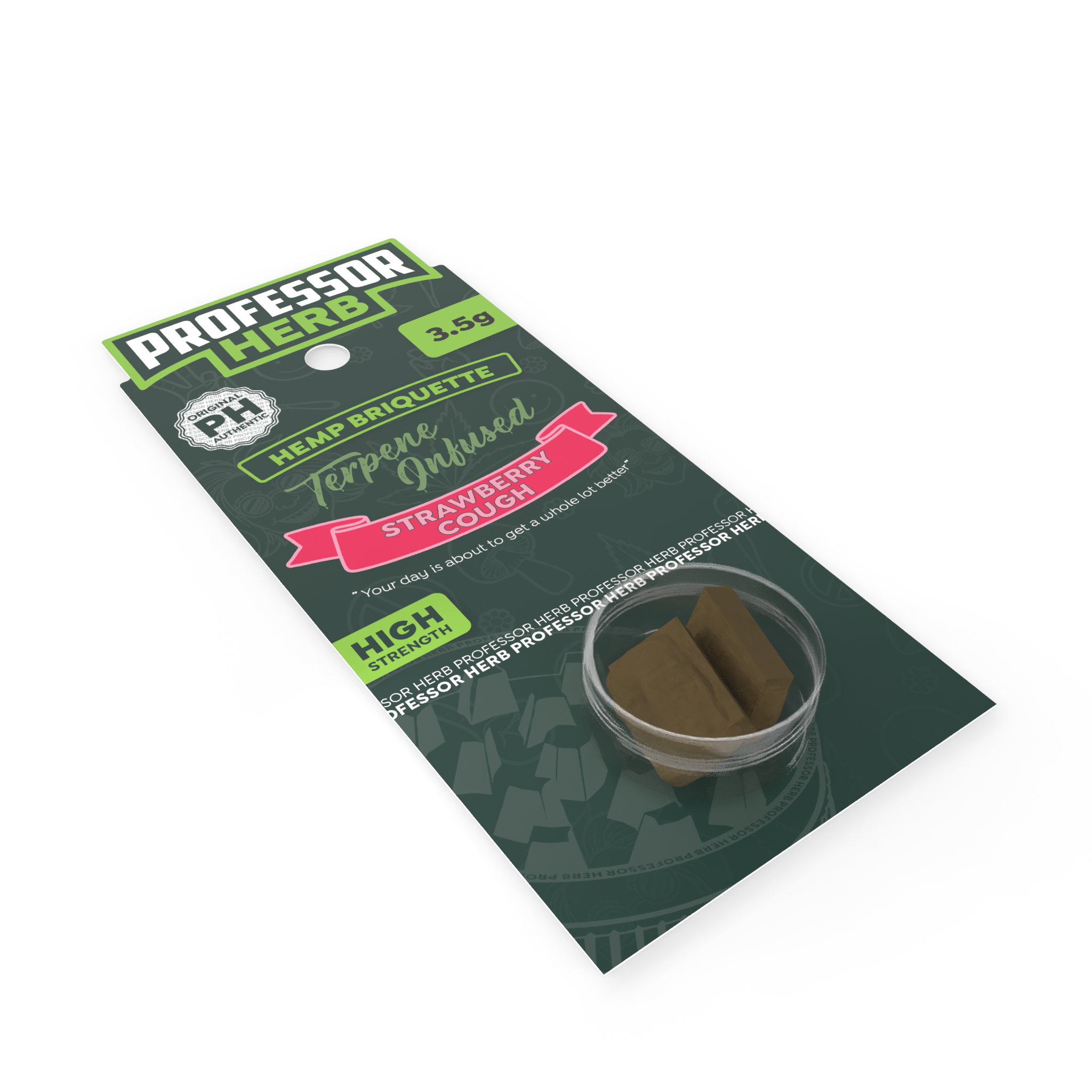 Professor Herb Hemp Briquette Hash (3.5g) - Strawberry Cough - Image 3