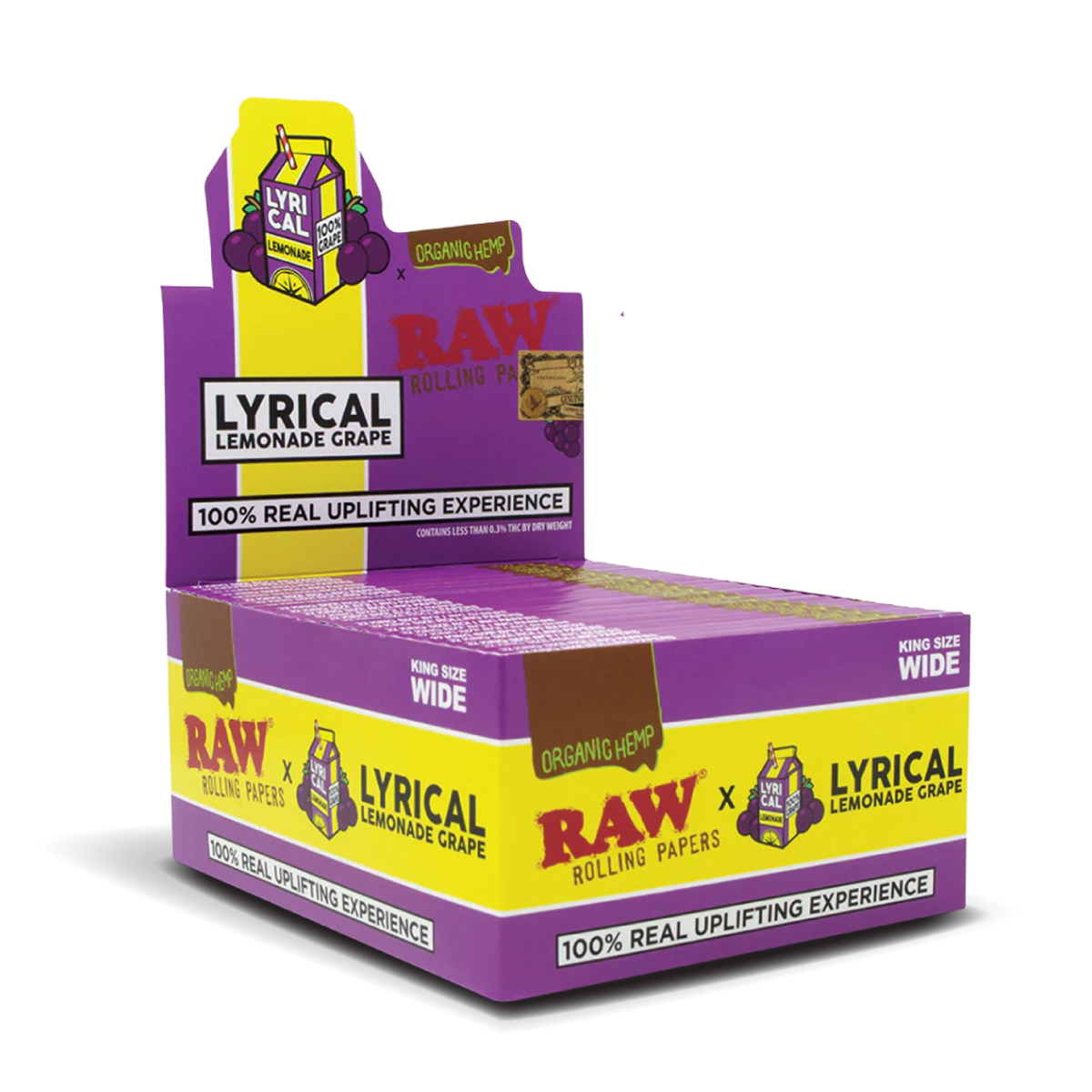 RAW x Lyrical Terpene Enhanced Organic Hemp Rolling Papers - Lemonade Grape - Image 2