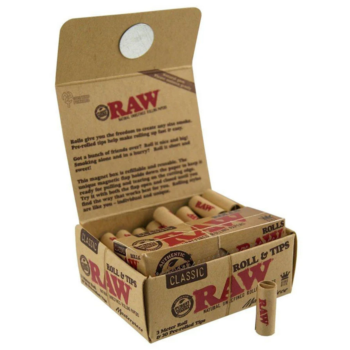 RAW Masterpiece 3m Rolls & 30 Pre-Rolled Tips