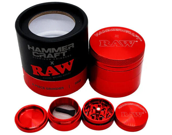 RAW x HAMMERCRAFT Aluminium Grinder - Red — Large