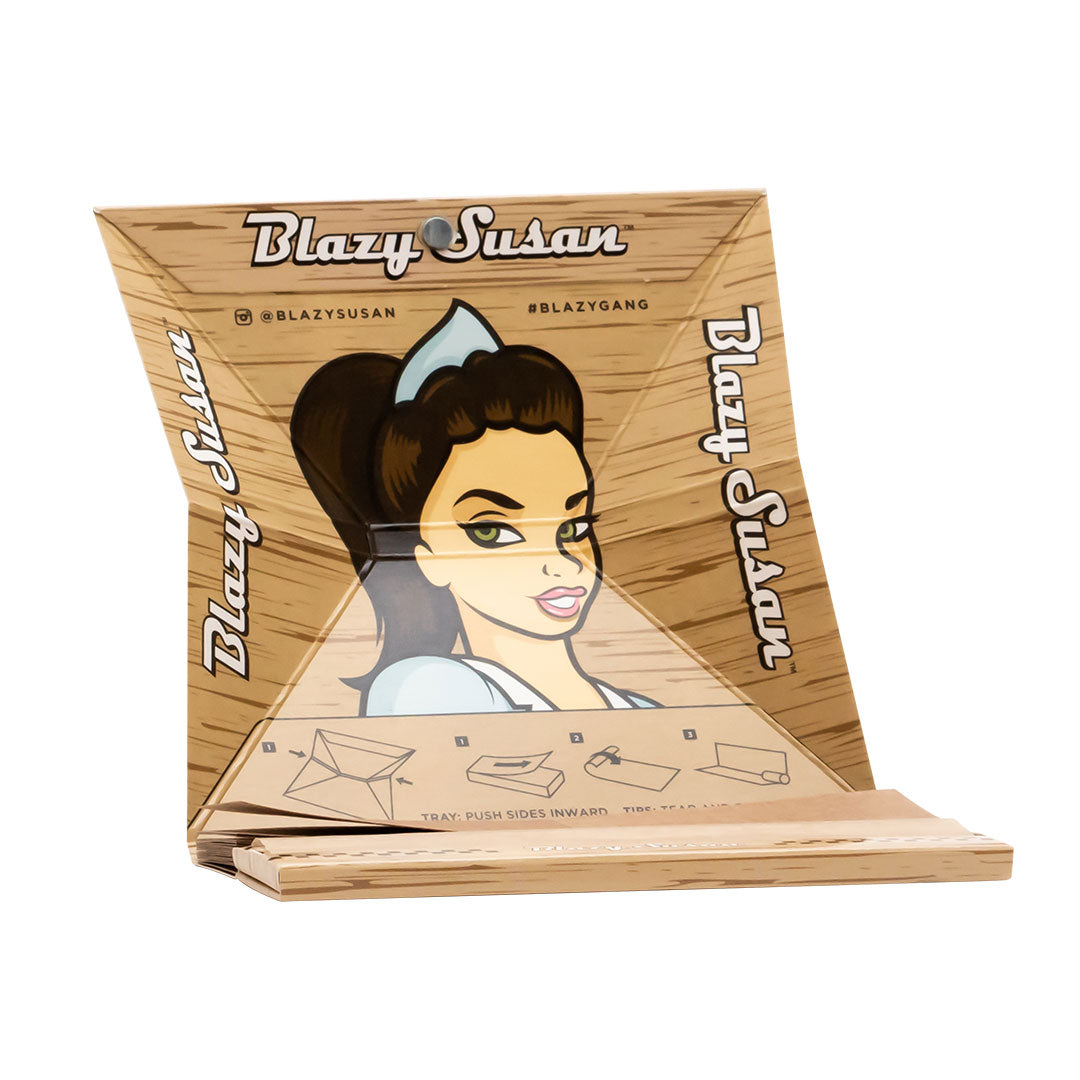Blazy Susan Brown Deluxe Kit (King Size Rolling Papers with Tips & Tray)